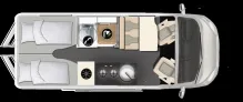 Grundriss Tag Karmann Mobil Dexter 625 AT9G+sep. Dusche+Einzelbetten