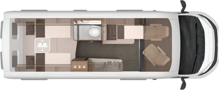 Grundriss Nacht Knaus BoxLife 630 ME Platinum Selection Hubbett, ACC, Voll-LED, AHK