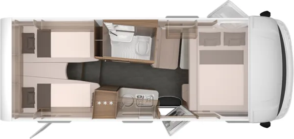 Nachtgrundriss Knaus Van I 650 MEG Nachtgrundriss Knaus Van I 650 MEG
