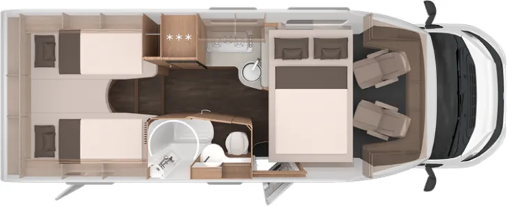Grundriss Nacht Knaus L!VE WAVE 700 MEG Platinum Selection Verfügbar 11/26
