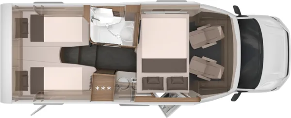 Nachtgrundriss Knaus VAN WAVE 640 MEG Nachtgrundriss Knaus VAN WAVE 640 MEG