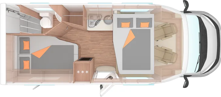 Grundriss Nacht Weinsberg CaraSuite 650 MF