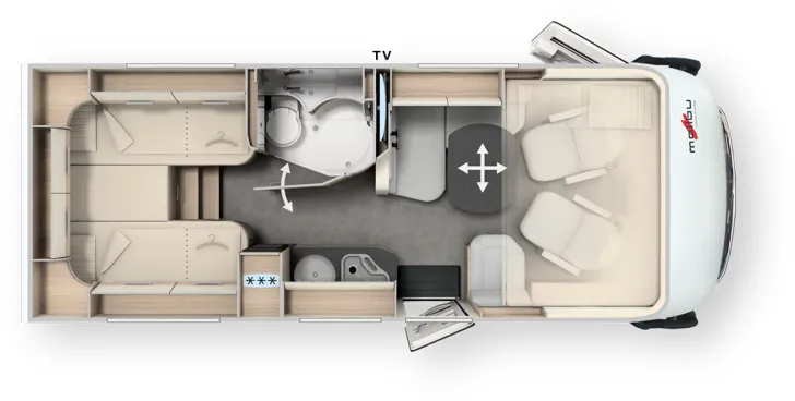 Grundriss Tag Malibu I 430 KB-LE comfort 4.2t