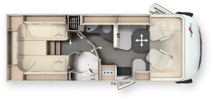 Grundriss Tag Malibu I 460 KB-LE comfort 4.2t 180PS | Automatik, S587 - 2237