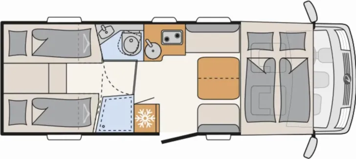 Grundriss Tag Dethleffs Trend Active I 7057 EBL