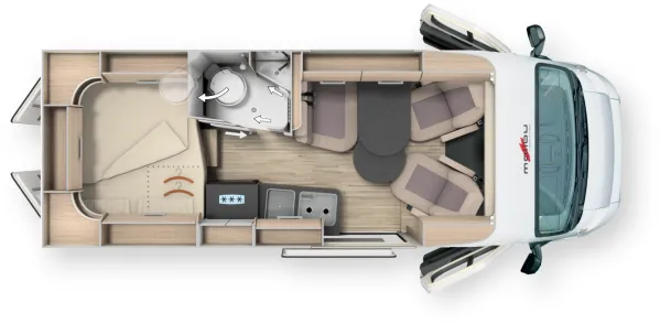 Tagesgrundriss Malibu Van Diversity 600 DB K Tagesgrundriss Malibu Van Diversity 600 DB K