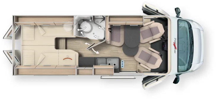 Grundriss Tag Malibu Van First Class - Two Rooms 640 LE RB