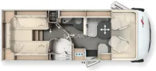 Grundriss Tag Malibu I 460 KB-LE comfort 4.2t 180PS 8Gang LED mit Hubbett
