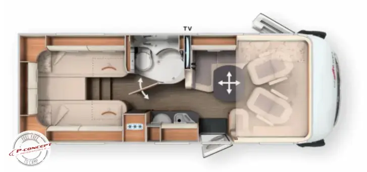 Grundriss Tag Carthago c-compactline I 143 LE Listenpreis: 139T€, 3,5to. mög