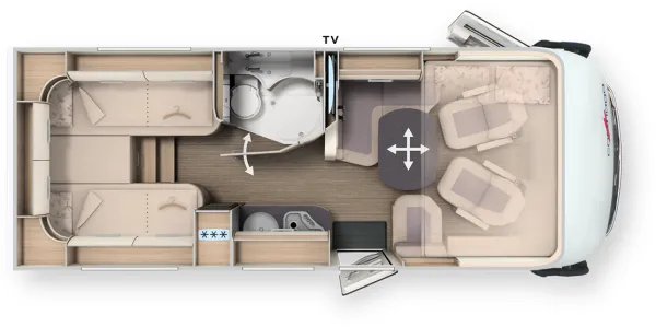 Tagesgrundriss Carthago C1-tourer I 141 KB-LE comfort 4.2t