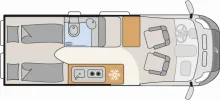 Grundriss Tag Dethleffs Globetrail Classic 640 EK Fiat Markise/Dieselh.