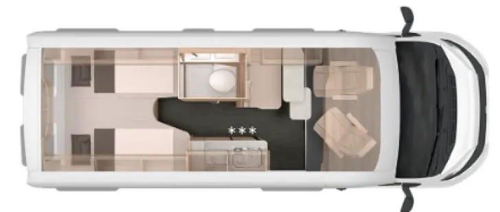 Grundriss Tag Knaus BoxLife Pro 600 Lifetime Dachklimaanlage / 360 Grad Parkassistent