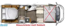 Grundriss Tag Eura Mobil Integra I 760 QF Navi/RFK/Klima/Markise/Leder