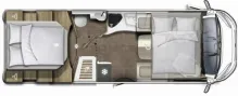 Grundriss Tag Eura Mobil Integra Line IL 720 QF 180PS/Autom/AHK/Markise/Klima/Backofen/Lithium