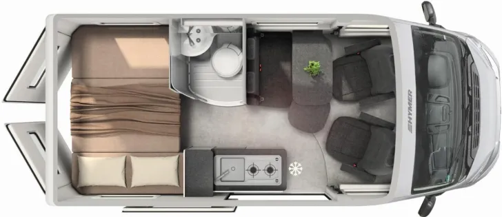 Grundriss Tag Hymer Free Campus 540 Automatik, Voll-LED, Dieselheiz.