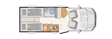 Grundriss Tag Dethleffs Globebus Performance 4x4 T 46 VW Crafter 163PS Automatik*