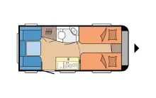 Grundriss Tag Hobby OnTour 460 DL Modell 2026 / 1500 kg