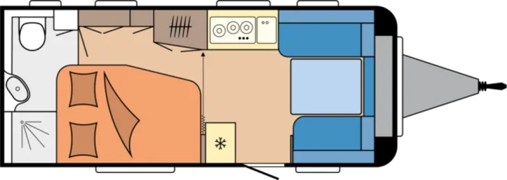 Grundriss Tag Hobby Excellent 495 WFB Modell 2026 / 1800 kg