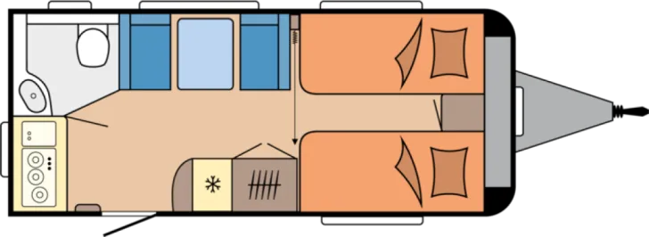 Grundriss Tag Hobby Excellent 460 SL Modell 2026 / 1500 kg