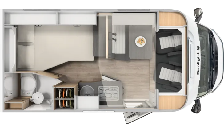 Grundriss Tag Sunlight T 58 Adventure Edition Hubbett+90ltr Dieseltank*