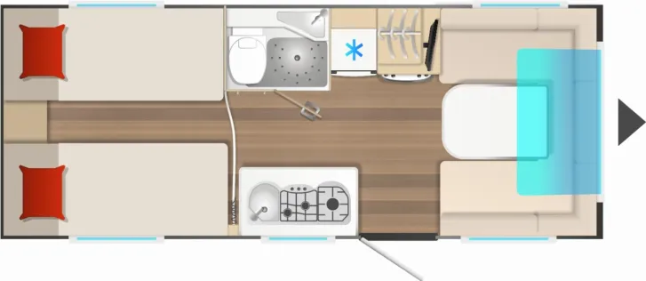 Grundriss Tag Bürstner Averso 535 TL Dachklima | Gas+E Heizung | Citywa