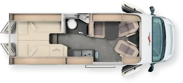 Tagesgrundriss Malibu Van Relax 640 LE R