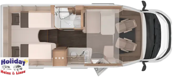 Grundriss Tag Knaus L!VE WAVE 650 MEG Platinum Selection 140 PS, Schaltgetriebe, 3650kg
