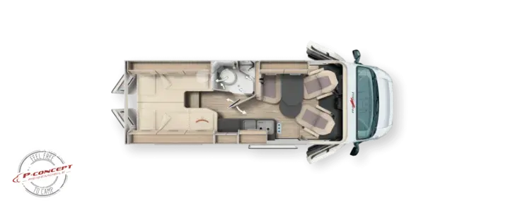 Grundriss Tag Malibu Van First Class - Two Rooms 640 LE RB Listenpreis: 105.800€