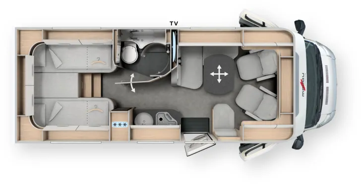 Grundriss Tag Malibu T 430 KB-LE lightweight 3.5t 140 PS Automatik - 2341-612