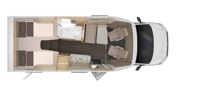 Grundriss Nacht Knaus Van TI Plus 650 MEG Platinum Selection Sofort verfügbar