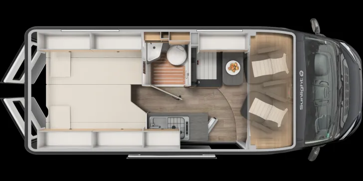 Grundriss Tag Sunlight Camper Van CLIFF 602 Adventure Edition Digital Paket