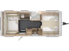 Grundriss Nacht Tabbert Pantiga 550 E 2,3 Finest Edition Modell 2026 ; AKTIONSPREIS