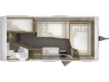 Grundriss Nacht Tabbert Cazadora 550 DMK 2,5 Modell 2026, sofort verfügbar