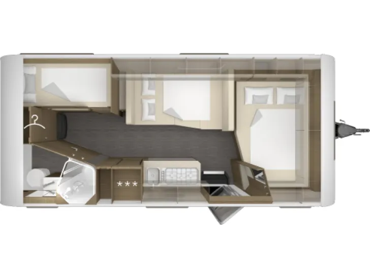 Grundriss Nacht Tabbert Cazadora 550 DMK 2,5 Modell 2026, sofort verfügbar