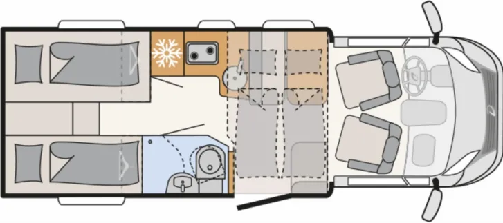 Grundriss Tag Dethleffs Trend T 6817 EB Verfügbar ab Februar 2026