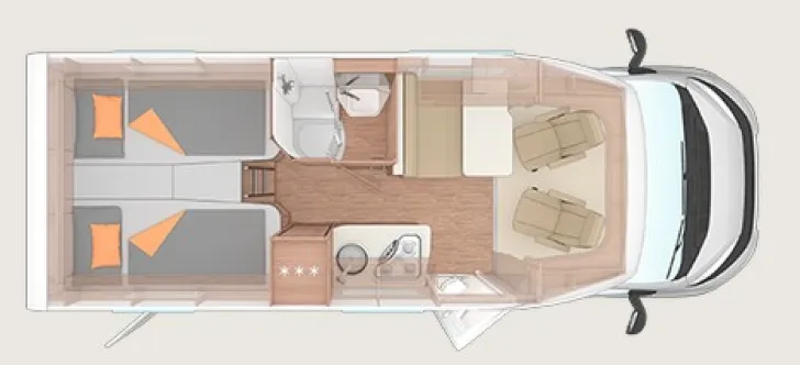 Grundriss Tag Weinsberg CaraCompact 600 MEG Pepper-Edition Modell 2026