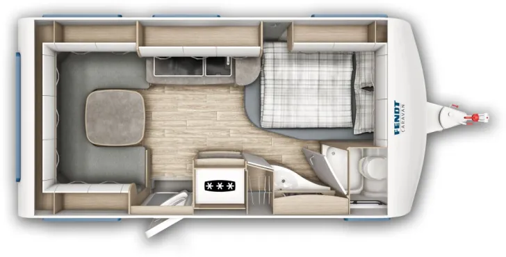 Grundriss Tag Fendt Bianco Activ 445 SFB Modell 2026 / 1700 kg / Savio
