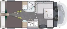 Grundriss Tag Chausson Teilintegrierte 627 Titanium Line Modell 2026, sofort verfügbar