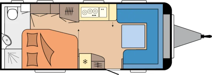 Grundriss Tag Hobby Prestige 560 WFU Modell 2026 / 2000 kg
