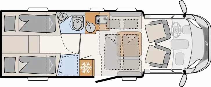 Grundriss Tag Dethleffs Just Camp Active T 7052 EBL *Junger Gebrauchter*