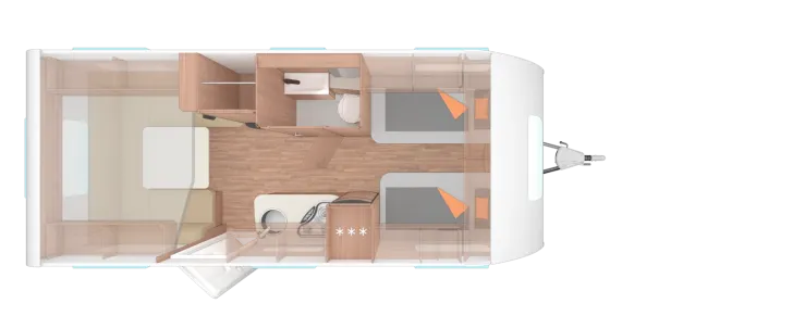 Grundriss Tag Weinsberg CaraOne 540 EUH Modell 2026, sofort verfügbar