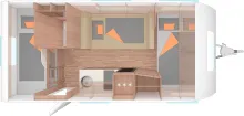 Grundriss Nacht Weinsberg CaraCito 470 QDK Modell 2026, sofort verfügbar