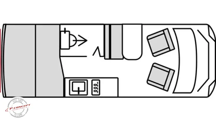 Grundriss Tag Bürstner Papillon PC 6.0 *Schlafdach*