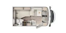 Grundriss Tag Carado T 135 Pro+ Hubbett, Automatik