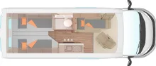 Grundriss Nacht Weinsberg CaraBus GREY 600 ME EDITION [FIRE] *Modell 2026*All-In-One-Navi*