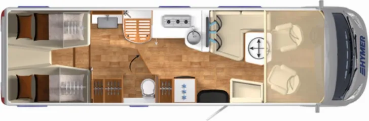 Grundriss Tag Hymer B-Klasse ML I 880  !!! Abverkauf Vorführwagen !!!