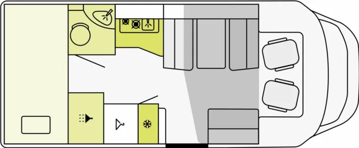 Grundriss Tag Etrusco T-Modell Base 6.9 BB Primavera| Markise | Kamera