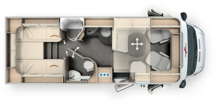 Grundriss Tag Malibu T 490 LE