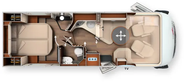 Tagesgrundriss Carthago chic e-line I 51 QB Tagesgrundriss Carthago chic e-line I 51 QB
