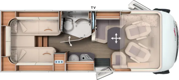 Tagesgrundriss Carthago C2-tourer I 143 KB-LE comfort 4.2t Tagesgrundriss Carthago C2-tourer I 143 KB-LE comfort 4.2t